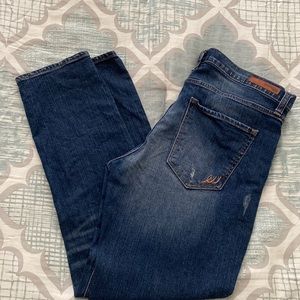 Express distressed dark wash jeans